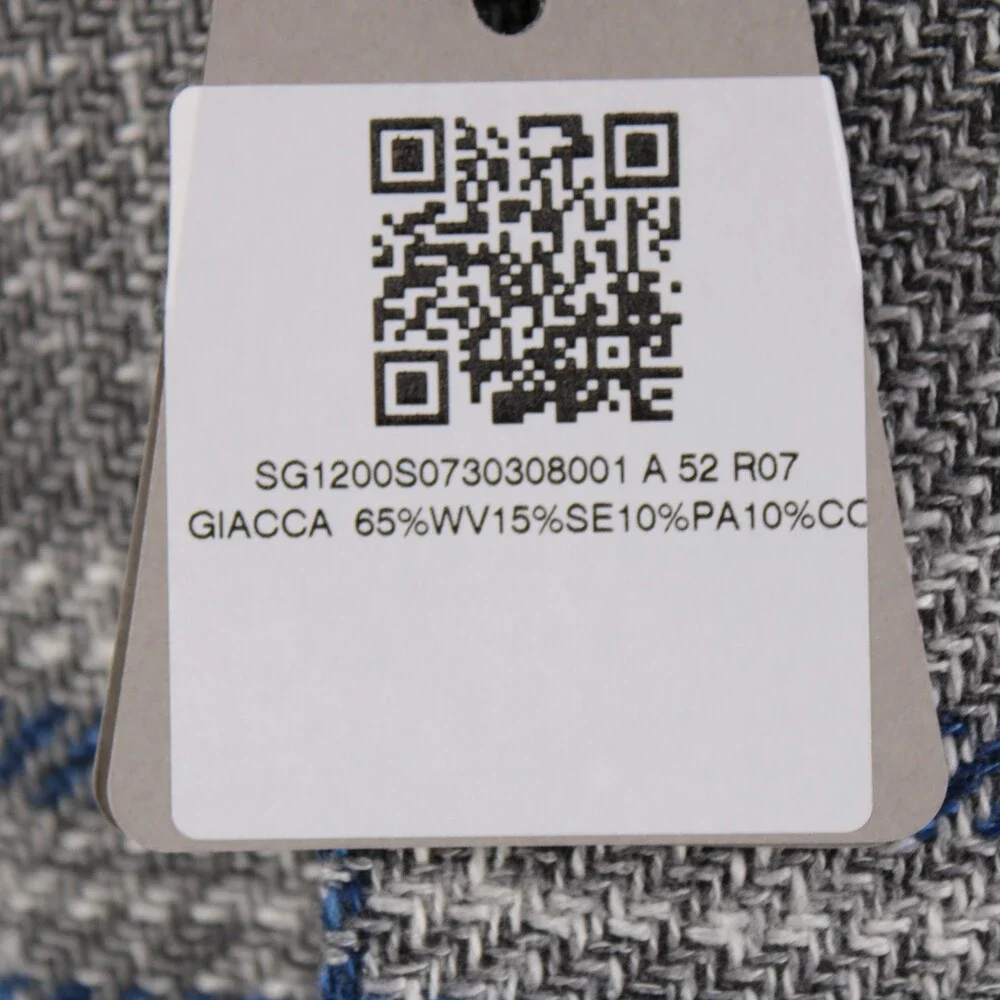 Sartorio Kiton NWT Wool Blend Sport Coat Size 52R (42R US) Gray w/ Blue & White